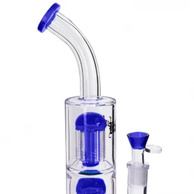 Bong sklo shroom cooler 8arm 39 cm blue - pohľad na náustok a kotol