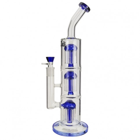 Bong sklo shroom cooler 8arm 39 cm blue - pohľad zboku