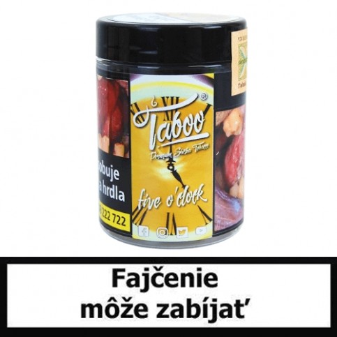 TABOO Tabak do vodnej fajky - Five o'clock (Šťavnatý citrón)