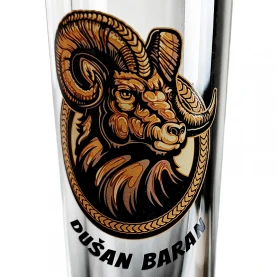 Sklenené bongo Dušan Clear Glass - Logo Dušan Baran